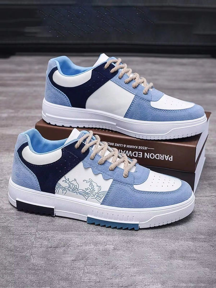 New Men's Fashion Sneakers, Korean Style Skateboard Shoes, Breathable Casual Shoes, Flat Slip-On Versatile Shoes, Suitable As Christmas, New Year, Valentine's Day Gifts (Random Shoe Sole Logo) 2000s Style Valentine's Day Ideas