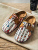 Men's Boho Mule Shoes - Printed Fabric Slip-On Clogs With Metal Buckle, Soft Insole Casual Comfort Sandals For Spring Summer
